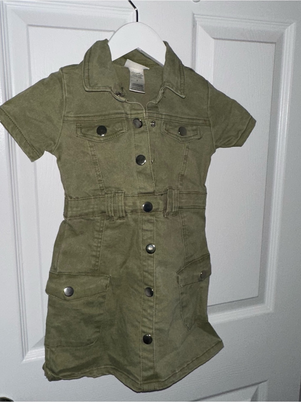 Kids Green Denim Dress